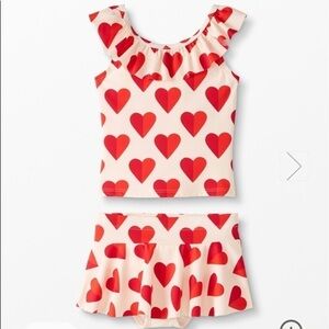 Hanna Andersson NWT Tankini Set with Skirted Bottom Sweetheart Print 2T (85)